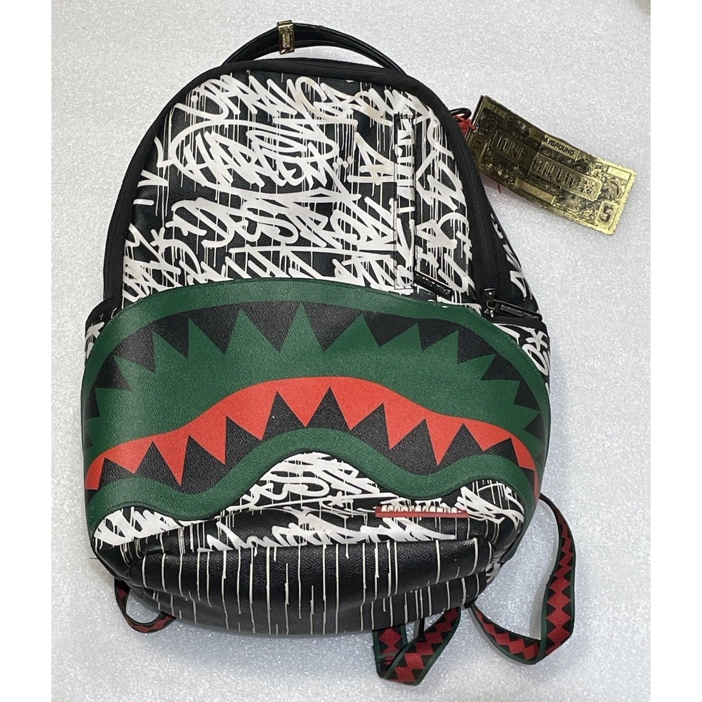 SPRAYGROUND NIGHT NIGHT BACKPACK (DLXV) LIMITED DELUXE GREEN WITH TAGS GOLDEN